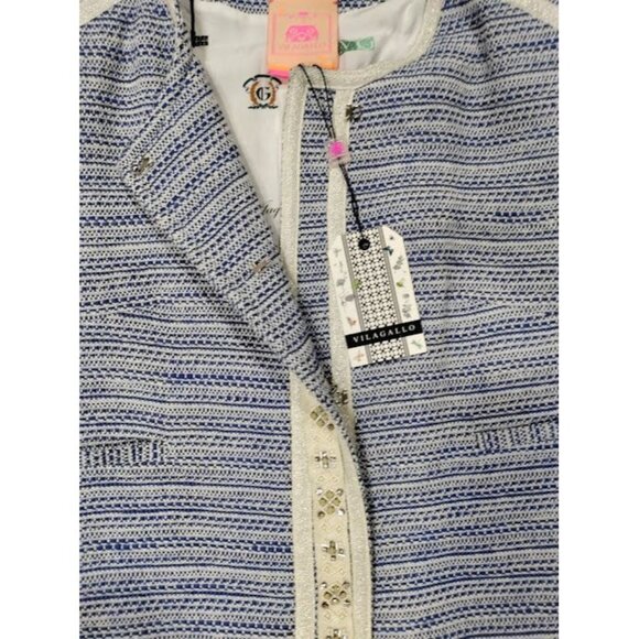 Vilagallo Tweed NWT Crop Embelished Luxury Artsey Preppy Twee Jacket 44/10 - Picture 5 of 16